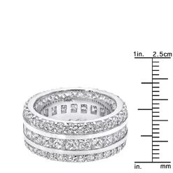 14K White Gold Round And Princess Cut Diamond Eternity Ring 10mm Wide 5.68ct -Fashion Accessories Shop 14k gold diamond eternity ring 568ct p 24929 rulerwh