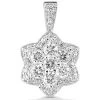 14K White Gold Diamond Flower Pendant 2.29ct -Fashion Accessories Shop 14k gold diamond flower pendant 229ct p 35155 white 20220426