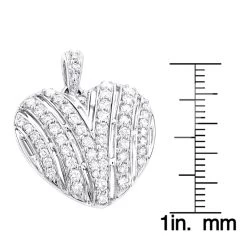 14K White Gold Diamond Heart Pendant 1.15ct -Fashion Accessories Shop 14k gold diamond heart pendant 115ct p 35836 rulerwh