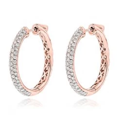 14K White Gold Diamond Hoop Earrings 1.75ct -Fashion Accessories Shop 14k gold diamond hoop earrings 175ct p 40964 ro