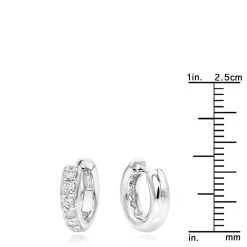 14K White Gold Diamond Huggie Earrings Hoops 1/2ct 12 14K White Gold Diamond Huggie Earrings Hoops 1/2ct -Fashion Accessories Shop 14k gold diamond huggie earrings hoops 047ct p 6036 rulerwh