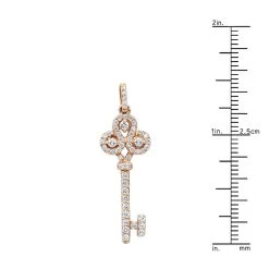 14K Yellow Gold Diamond Key Pendant 0.83ct -Fashion Accessories Shop 14k gold diamond key pendant 083ct p 35169 rulerro