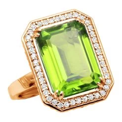 14K White Gold Diamond Peridot Quartz Cocktail Ring 13ct -Fashion Accessories Shop 14k gold diamond peridot quartz cocktail ring 13ct rose