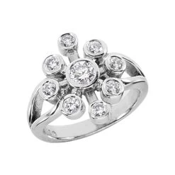 14K White Gold Diamond Right Hand Ring 0.69ct