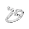 14K White Gold Diamond Right Hand Women's Ring 0.4ct