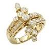 14K Yellow Gold Diamond Right Hand Women's Ring 0.36ct 24.3mm