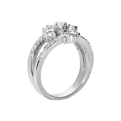 14K White Gold Diamond Right Hand Women's Ring 0.66ct 5 14K White Gold Diamond Right Hand Women's Ring 0.66ct - Image 3