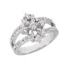 14K White Gold Diamond Right Hand Women's Ring 0.66ct