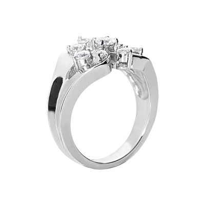 14K White Gold Diamond Right Hand Women's Ring 0.67ct 5 14K White Gold Diamond Right Hand Women's Ring 0.67ct - Image 3