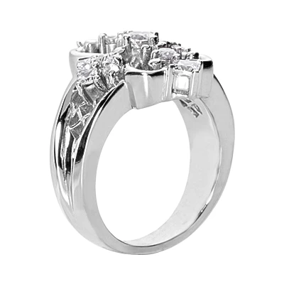 14K White Gold Diamond Right Hand Women's Ring 0.73ct 5 14K White Gold Diamond Right Hand Women's Ring 0.73ct - Image 3