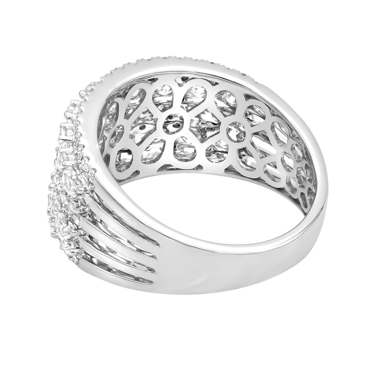 14K White Gold Diamond Ring For Women 2 Carat Unique Diamond Wedding Band 6 14K White Gold Diamond Ring For Women 2 Carat Unique Diamond Wedding Band - Image 4