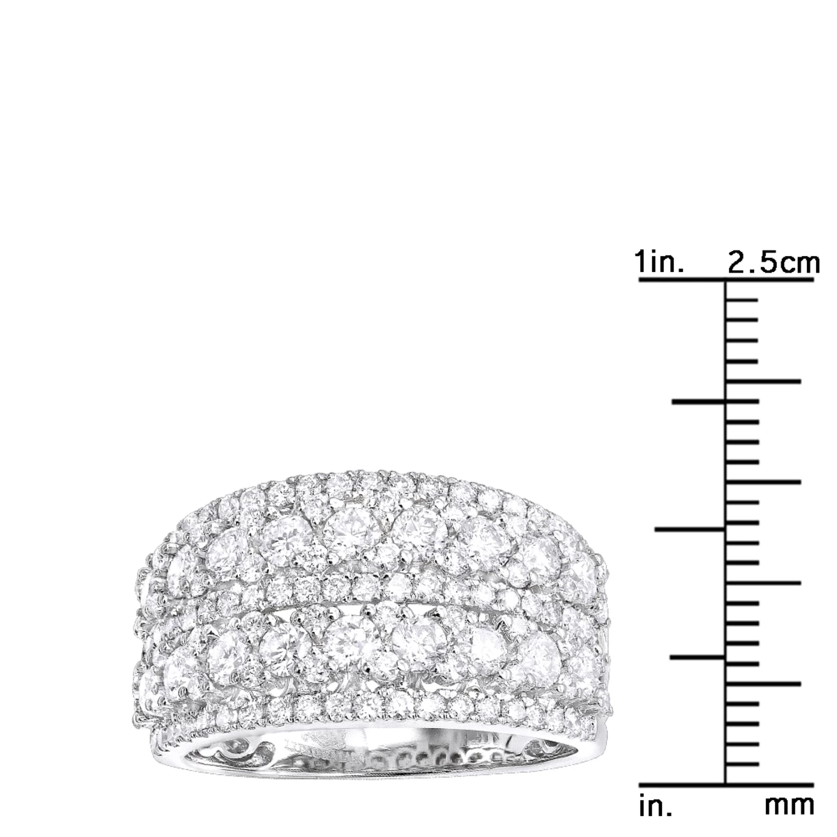 14K White Gold Diamond Ring For Women 2 Carat Unique Diamond Wedding Band 8 14K White Gold Diamond Ring For Women 2 Carat Unique Diamond Wedding Band - Image 6