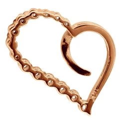 14K White Gold Diamond Small Open Heart Pendant For Women By Luxurman 0.2ct -Fashion Accessories Shop 14k gold diamond small open heart pendant for women by luxurman 02ct back rose