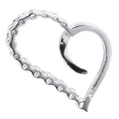 14K White Gold Diamond Small Open Heart Pendant For Women By Luxurman 0.2ct -Fashion Accessories Shop 14k gold diamond small open heart pendant for women by luxurman 02ct back white 20220601