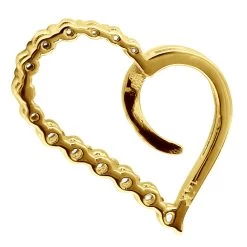 14K White Gold Diamond Small Open Heart Pendant For Women By Luxurman 0.2ct -Fashion Accessories Shop 14k gold diamond small open heart pendant for women by luxurman 02ct back yellow