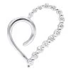 14K White Gold Diamond Small Open Heart Pendant For Women By Luxurman 0.2ct