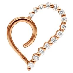 14K White Gold Diamond Small Open Heart Pendant For Women By Luxurman 0.2ct -Fashion Accessories Shop 14k gold diamond small open heart pendant for women by luxurman 02ct rose 20220601