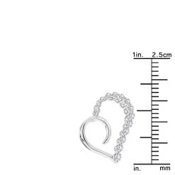 14K White Gold Diamond Small Open Heart Pendant For Women By Luxurman 0.2ct -Fashion Accessories Shop 14k gold diamond small open heart pendant for women by luxurman 02ct ruler white