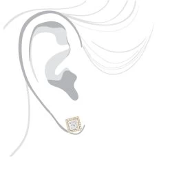 Square 14K White Gold Diamond Stud Earrings 1.1ct -Fashion Accessories Shop 14k gold diamond stud earrings 106ct bodye