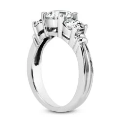 Thin 14K White Gold Diamond Three Stone Engagement Ring 0.45ct -Fashion Accessories Shop 14k gold diamond three stone engagement ring 045ct p 25488 back white 20220426