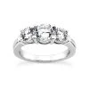 Thin 14K White Gold Diamond Three Stone Engagement Ring 0.45ct