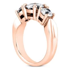 14K White Gold Diamond Three Stone Engagement Ring 0.80ct 3.15mm -Fashion Accessories Shop 14k gold diamond three stone engagement ring 080ct p 24731 back rose 20220426