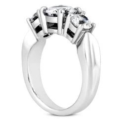 14K White Gold Diamond Three Stone Engagement Ring 0.80ct 3.15mm -Fashion Accessories Shop 14k gold diamond three stone engagement ring 080ct p 24731 back white 20220426