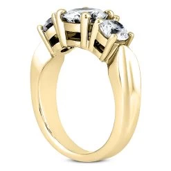 14K White Gold Diamond Three Stone Engagement Ring 0.80ct 3.15mm -Fashion Accessories Shop 14k gold diamond three stone engagement ring 080ct p 24731 back yellow 20220426