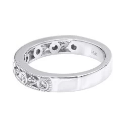 Thin 14K White Gold Diamond Unique Engagement Band 0.14ct 1/8in (3mm) -Fashion Accessories Shop 14k gold diamond unique engagement band 014ct p 24247 backwh