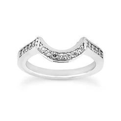 Ultra Thin 14K White Gold Diamond Unique Engagement Band 0.22ct