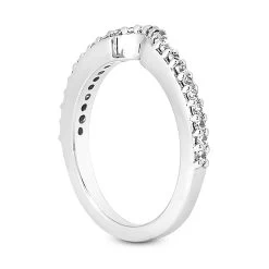 Ultra Thin 14K White Gold Diamond Unique Engagement Band 0.24ct 1.4mm -Fashion Accessories Shop 14k gold diamond unique engagement band 024ct p 23498 back white 20220426