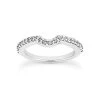 Ultra Thin 14K White Gold Diamond Unique Engagement Band 0.24ct 1.4mm
