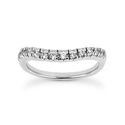 Thin 14K White Gold Diamond Unique Engagement Band 0.28ct