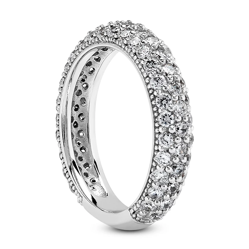 Thin 14K White Gold Diamond Unique Engagement Band 0.97ct 6 Thin 14K White Gold Diamond Unique Engagement Band 0.97ct - Image 4