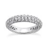 Thin 14K White Gold Diamond Unique Engagement Band 0.97ct