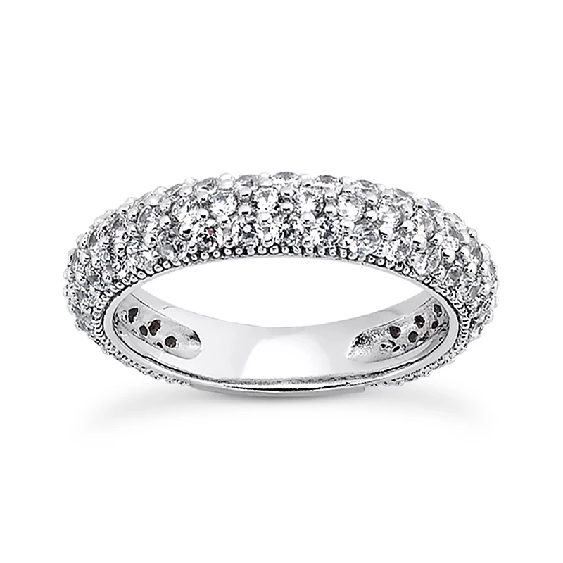 Thin 14K White Gold Diamond Unique Engagement Band 0.97ct 3 Thin 14K White Gold Diamond Unique Engagement Band 0.97ct