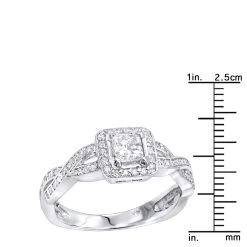 14K White Gold Diamond Unique Engagement Ring 0.75ct 4.3mm -Fashion Accessories Shop 14k gold diamond unique engagement ring 075ct p 23785 rulerwh