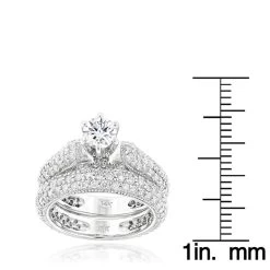 14K White Gold Diamond Unique Engagement Ring Set 2.45ct -Fashion Accessories Shop 14k gold diamond unique engagement ring set 245ct p 23809 rulerwh