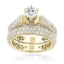 14K White Gold Diamond Unique Engagement Ring Set 2.45ct -Fashion Accessories Shop 14k gold diamond unique engagement ring set 245ct p 23809 ye