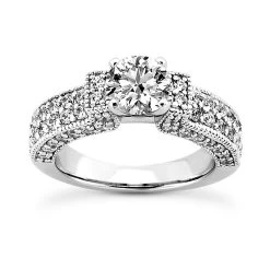 14K White Gold Diamond Unique Engagement Ring Set 2.57ct -Fashion Accessories Shop 14k gold diamond unique engagement ring set 257ct p 24206 back white 20220426