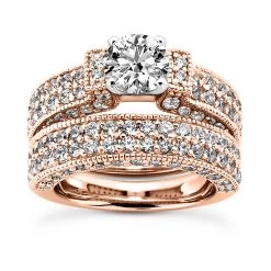14K White Gold Diamond Unique Engagement Ring Set 2.57ct -Fashion Accessories Shop 14k gold diamond unique engagement ring set 257ct p 24206 rose 20220426
