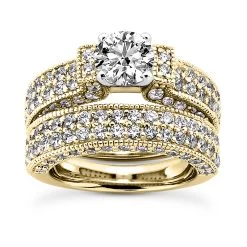 14K White Gold Diamond Unique Engagement Ring Set 2.57ct -Fashion Accessories Shop 14k gold diamond unique engagement ring set 257ct p 24206 yellow 20220426