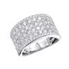 14K White Gold Diamond Wedding Band Or Cocktail Ring For Women 3ct By Luxurman