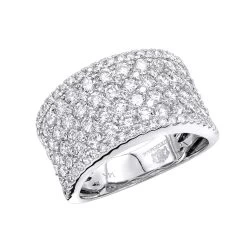 14K White Gold Diamond Wedding Band Or Cocktail Ring For Women 3ct By Luxurman
