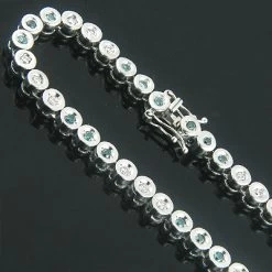 14K White Gold Fancy Color Blue Diamond Necklace Chain 8.82ct