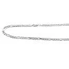 14K White Gold Figaro Chain 4mm, 20in - 40in