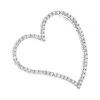 14K White Gold Floating Diamond Heart Pendant 1.25ct