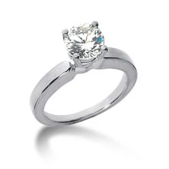 14K White Gold Four-Prong Solitaire Engagement Ring 0.40ct 2.03mm