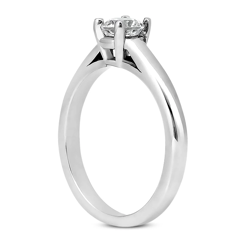 14K White Gold Four-Prong Solitaire Engagement Ring 0.50ct 2.35mm 6 14K White Gold Four-Prong Solitaire Engagement Ring 0.50ct 2.35mm - Image 4