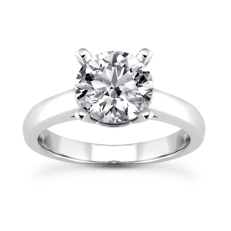 14K White Gold Four-Prong Solitaire Engagement Ring 0.50ct 2.35mm 3 14K White Gold Four-Prong Solitaire Engagement Ring 0.50ct 2.35mm